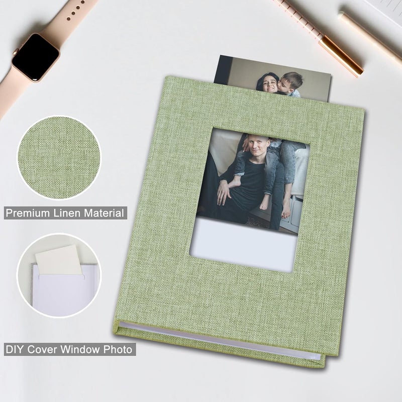 Sprsthai 4x6 Small Photo Album Photos Book, Linen Cover Photo Album, 50 Page Holds 100 Pictures, photobook for Anniversaries Vacations, Green - Image 4